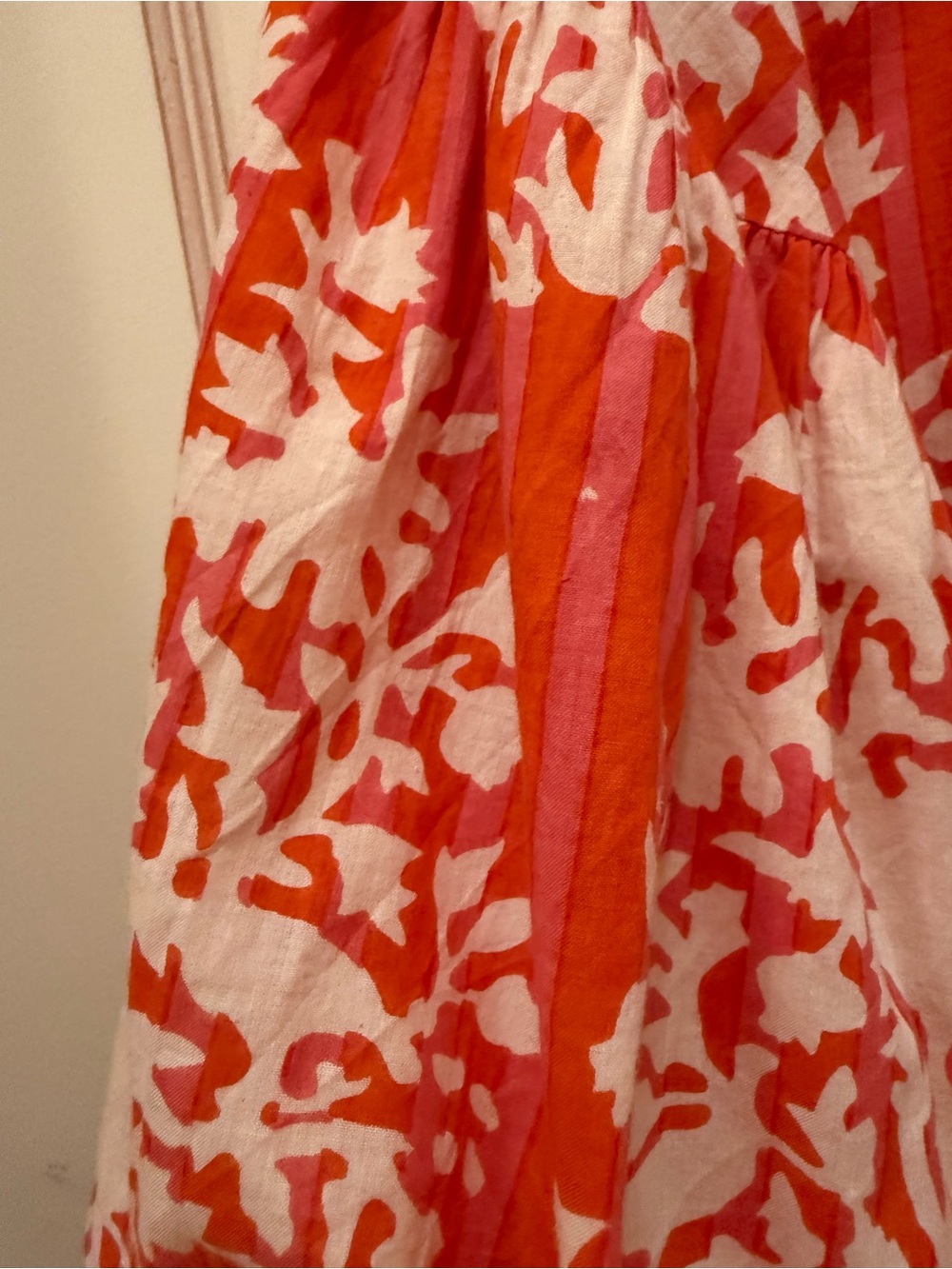 THML Orange and White Puff Sleeve Blouse - Picture 3 of 3
